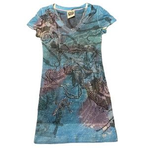 Miss Me Sequin Floral Y2K 2000s Bling Boho Top